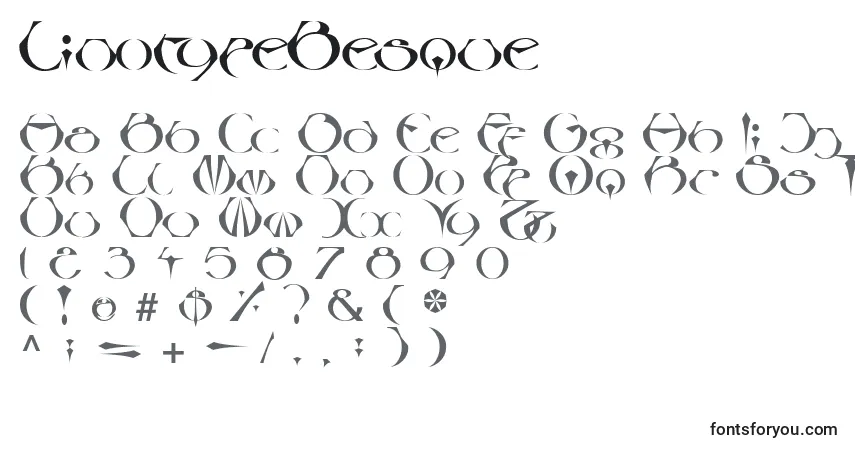 Czcionka LinotypeBesque – alfabet, cyfry, specjalne znaki