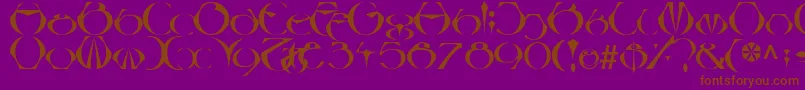 LinotypeBesque-Schriftart – Braune Schriften auf violettem Hintergrund