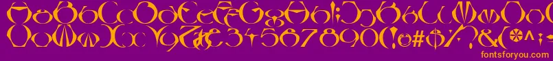 LinotypeBesque Font – Orange Fonts on Purple Background