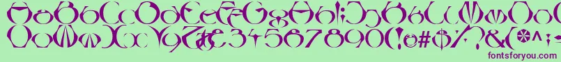 LinotypeBesque Font – Purple Fonts on Green Background