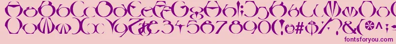 LinotypeBesque-Schriftart – Violette Schriften auf rosa Hintergrund