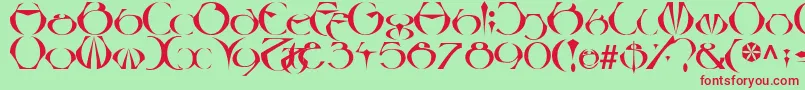 LinotypeBesque Font – Red Fonts on Green Background