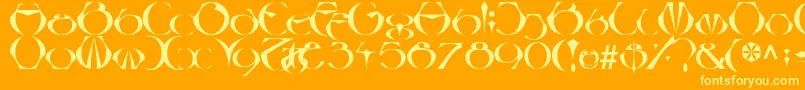 LinotypeBesque Font – Yellow Fonts on Orange Background