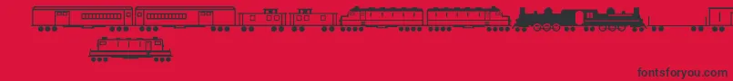 TrainsRegular Font – Black Fonts on Red Background