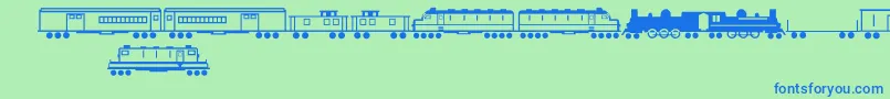 フォントTrainsRegular – 青い文字は緑の背景です。