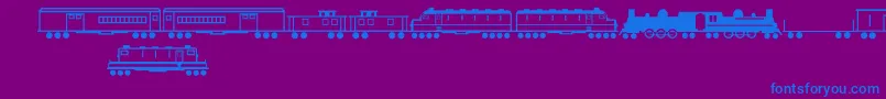 fuente TrainsRegular – Fuentes Azules Sobre Fondo Morado