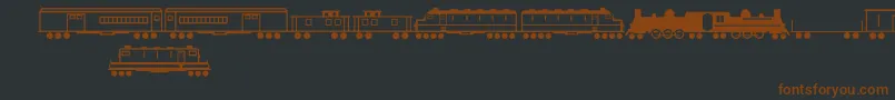 TrainsRegular-fontti – ruskeat fontit mustalla taustalla