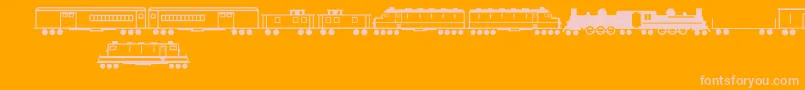 TrainsRegular Font – Pink Fonts on Orange Background