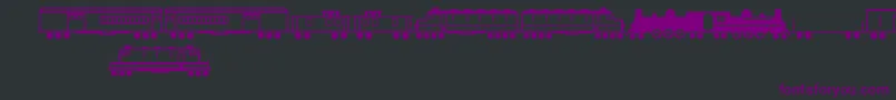 TrainsRegular-Schriftart – Violette Schriften auf schwarzem Hintergrund