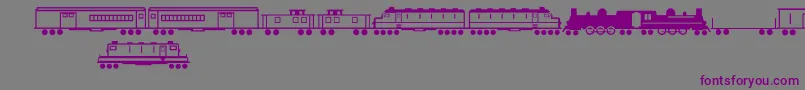 Шрифт TrainsRegular – фиолетовые шрифты на сером фоне