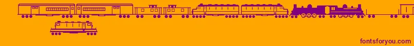 TrainsRegular Font – Purple Fonts on Orange Background