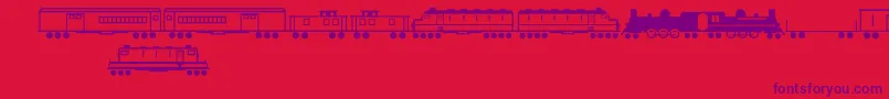 TrainsRegular Font – Purple Fonts on Red Background