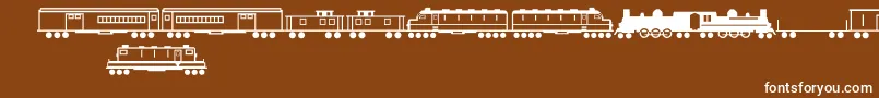 TrainsRegular Font – White Fonts on Brown Background