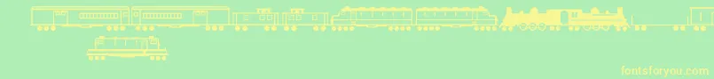 Police TrainsRegular – polices jaunes sur fond vert