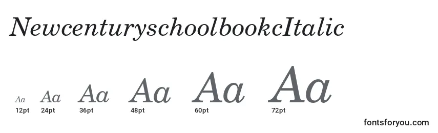 Размеры шрифта NewcenturyschoolbookcItalic