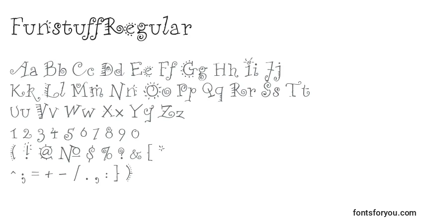 A fonte FunstuffRegular – alfabeto, números, caracteres especiais