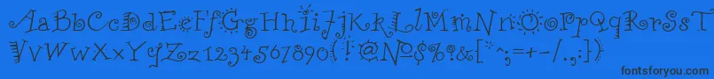 FunstuffRegular Font – Black Fonts on Blue Background
