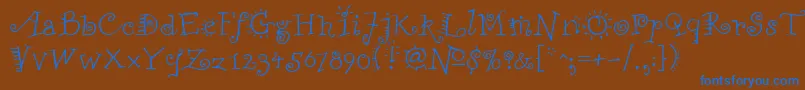 FunstuffRegular Font – Blue Fonts on Brown Background