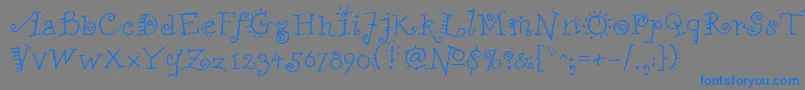 FunstuffRegular Font – Blue Fonts on Gray Background