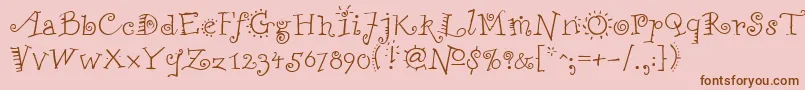 FunstuffRegular Font – Brown Fonts on Pink Background