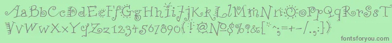 FunstuffRegular Font – Gray Fonts on Green Background