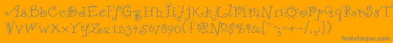 フォントFunstuffRegular – オレンジの背景に灰色の文字