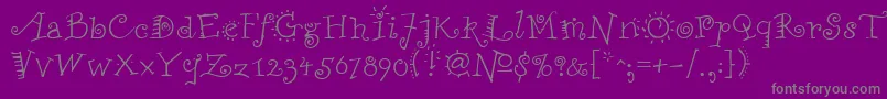FunstuffRegular Font – Gray Fonts on Purple Background