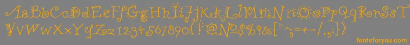 FunstuffRegular-Schriftart – Orangefarbene Schriften auf grauem Hintergrund