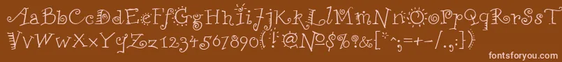 FunstuffRegular Font – Pink Fonts on Brown Background