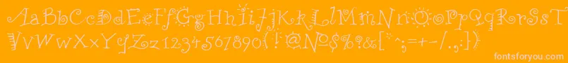 FunstuffRegular Font – Pink Fonts on Orange Background
