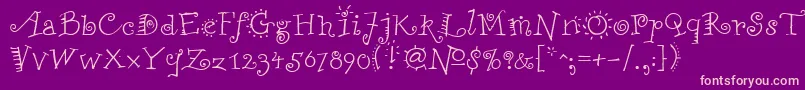 フォントFunstuffRegular – 紫の背景にピンクのフォント