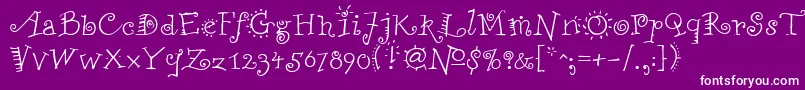 FunstuffRegular Font – White Fonts on Purple Background
