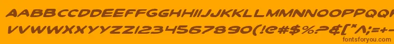 ToonTownIndustrialExpItal Font – Brown Fonts on Orange Background