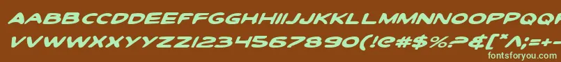 ToonTownIndustrialExpItal Font – Green Fonts on Brown Background