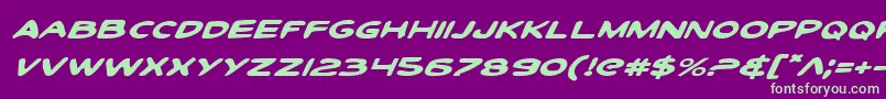 ToonTownIndustrialExpItal Font – Green Fonts on Purple Background