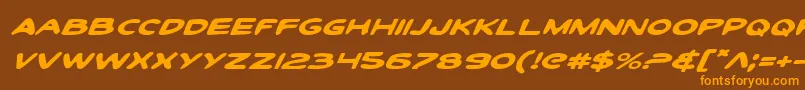 ToonTownIndustrialExpItal Font – Orange Fonts on Brown Background