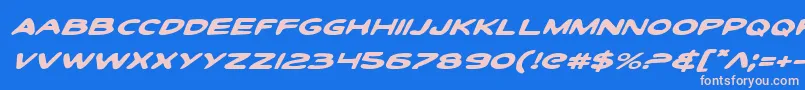 ToonTownIndustrialExpItal Font – Pink Fonts on Blue Background