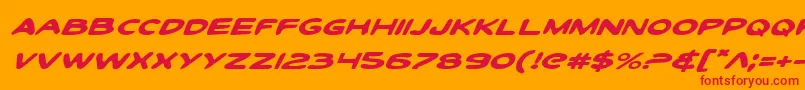 ToonTownIndustrialExpItal Font – Red Fonts on Orange Background