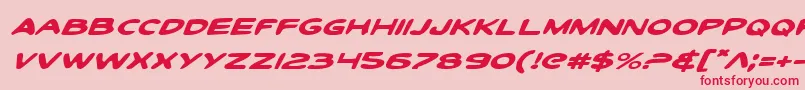 フォントToonTownIndustrialExpItal – ピンクの背景に赤い文字