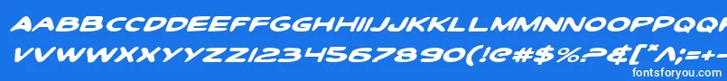 ToonTownIndustrialExpItal Font – White Fonts on Blue Background