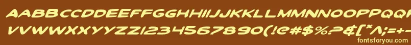 ToonTownIndustrialExpItal Font – Yellow Fonts on Brown Background