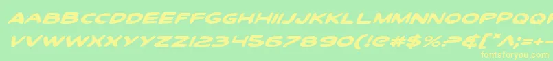 ToonTownIndustrialExpItal Font – Yellow Fonts on Green Background