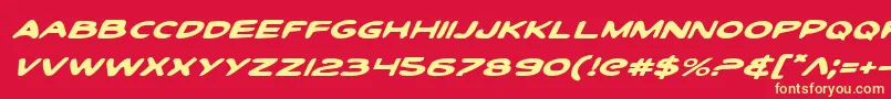 ToonTownIndustrialExpItal Font – Yellow Fonts on Red Background