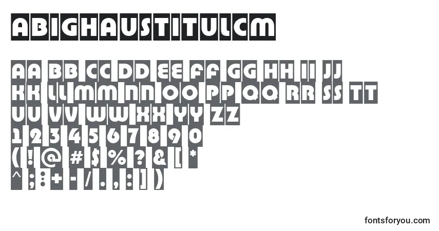 Czcionka ABighaustitulcm – alfabet, cyfry, specjalne znaki