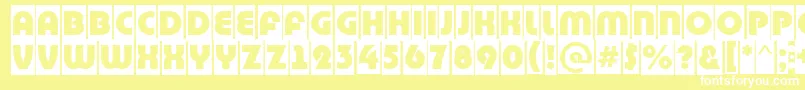 ABighaustitulcm Font – White Fonts on Yellow Background