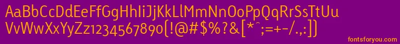 LinotypeTetriaLight Font – Orange Fonts on Purple Background