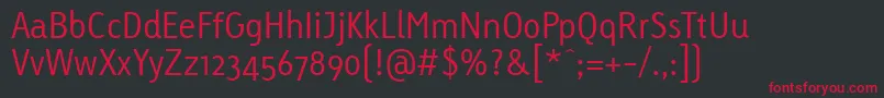 LinotypeTetriaLight Font – Red Fonts on Black Background
