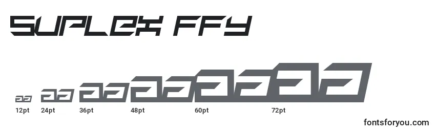 Размеры шрифта Suplex ffy