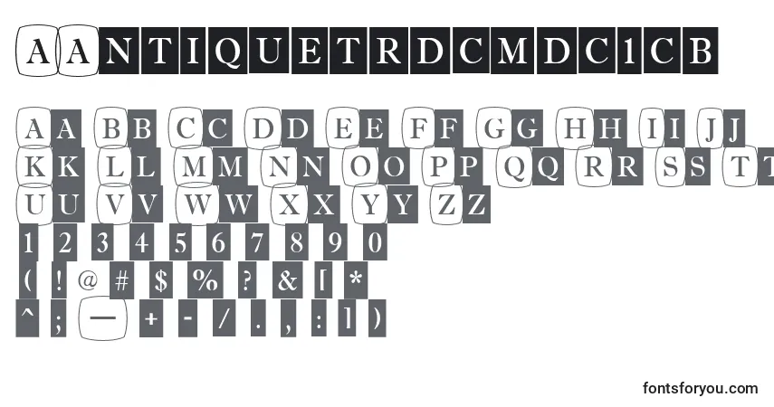 AAntiquetrdcmdc1cb-fontti – aakkoset, numerot, erikoismerkit