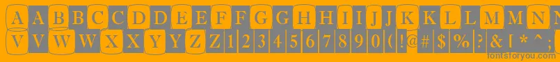 フォントAAntiquetrdcmdc1cb – オレンジの背景に灰色の文字